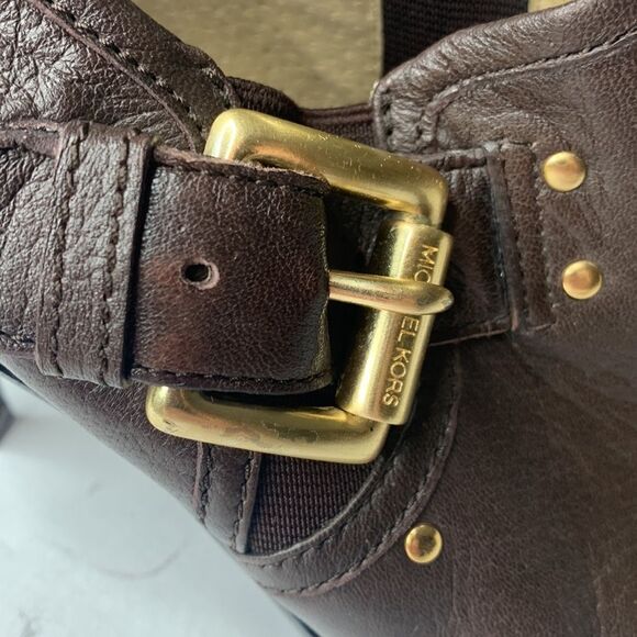 Michael Kors Penelope dark brown leather buckled ankle booties - Picture 3 of 10